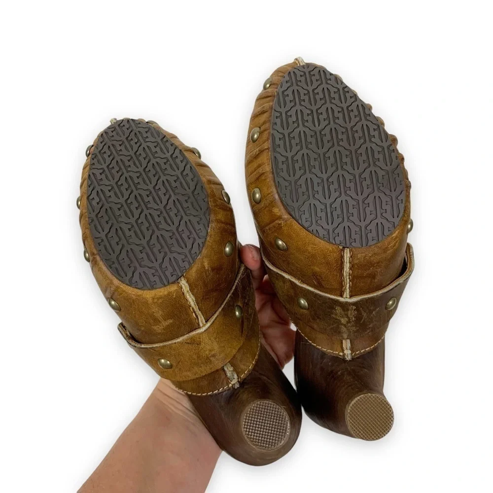 Frye Reese Ring Mule Brown Leather Size 6.5 - Picture 15 of 15